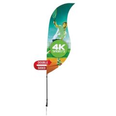 9 Ft Streamline Sabre Sail Sign Flag, 2-Sided, Ground Spike