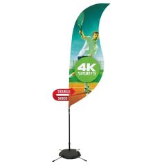 9 Ft Streamline Sabre Sail Sign Flag, 2-Sided, Scissor Base