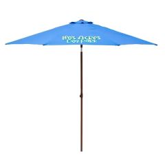 9 Ft Wood Look Tilting Market Umbrella Kit 1 Imprint