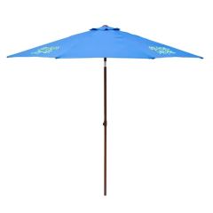 9 Ft Wood Look Tilting Market Umbrella Kit 4 Imprints