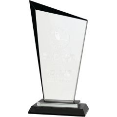 9 Inch Black Razor Glass Award