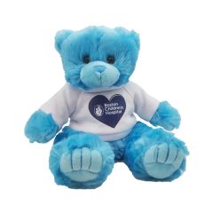 9 Inch Blue Peter Bear With T-Shirt and One Color Imprint