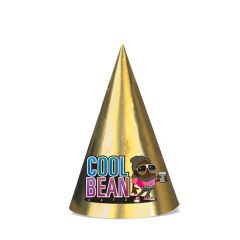 9 Inch Custom Printed Foil Cone Hat W/ Elastic