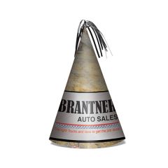 9 Inch Custom Printed Paper Cone Hats W/ A Foil Tassel