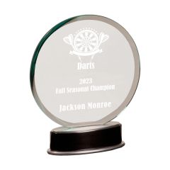 9 Inch Jade Round Metro Glass Award