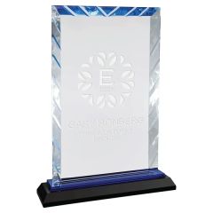 9 Inch Rectangle Accent Glass On Black Base