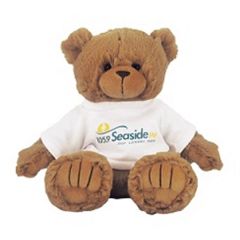 9 Inch Tan Peter Bear With T-Shirt and Full Color Imprint
