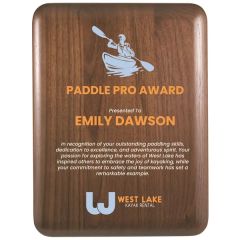 9 Inch X 12 Inch Elliptical Edge Round Corner Genuine Walnut Plaque