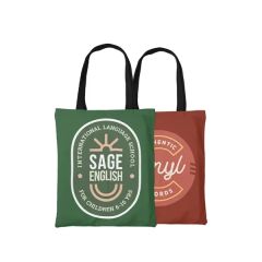 9 Inch X 12 Inch Full Color Polyester Tote Bag