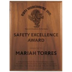 9 Inch X 12 Inch Step-Edge Genuine Walnut Plaque