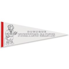 9 Inch X 24 Inch Classic White Felt Pennant With 1 Inch Sewn Strip