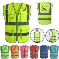 9 Pockets High Visibility Zipper Front Safety Vest