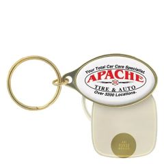 Keychainch - Oval Solid Brass Domed Keytag 1 1/4 Inch X 2 Inch