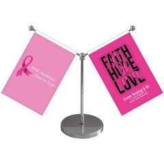 5.5-9 Inch Metal Telescopic Flagpole W/ 2 Flags