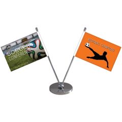 5.1-6.9 Inch Metal Telescopic Flagpole W/ 2 Flags