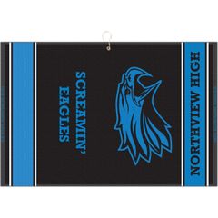 16 Inch X 24 Inch Designer Woven Golf Towel W/ 2 Scrubbers