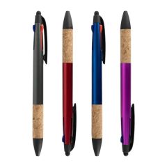 3 Color Pen W/ Cork Grip