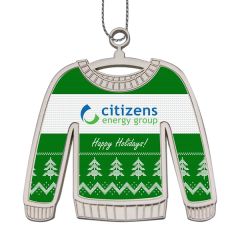 Die Cast Holiday Ornament - Ugly Sweater W/ Dome Effect