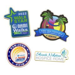 Die Struck Lapel Pins W/ Full Color Imprint - Custom Shape