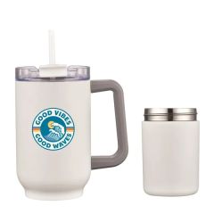 3-In-1 Stainless Steel 22 Oz Tumbler And Can Cooler W/ Handle