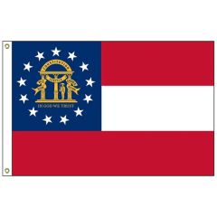 Georgia 3 Ft X 5 Ft Nylon Flag W/ Heading & Grommets