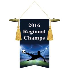 6 Inch X 9 Inch Podium Banner, Angle Cut/ No Fringe