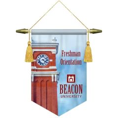 7 Inch X 10 Inch Podium Banner, V Cut/ No Fringe