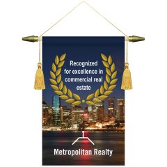 8 Inch X 12 Inch Podium Banner, Straight Cut/ No Fringe