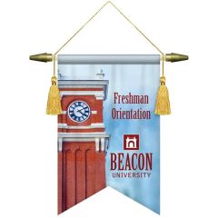 7 Inch X 10 Inch Podium Banner, Angle Cut/ No Fringe