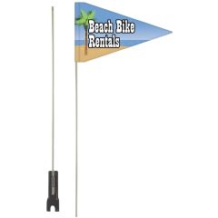 8 Inch X 12 Inch Double Sided PVC Bike Flag W/ Pole & Bracket