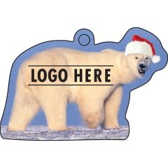 Full Color Acrylic Ornaments - Polar Bear W/ Santa Hat