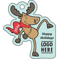 1/4 Inch Recycled Wood Ornaments-Moose W/ Scarf