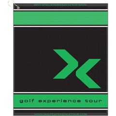 16 Inch X 19 Inch Designer Woven Golf Towel W/ Scrubbers