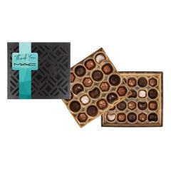 Gourmet Chocolate Truffles Gift Box W/ Square Band - 40PC