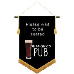 14 Inch X 20 Inch Podium Banner, V Cut/ With Fringe