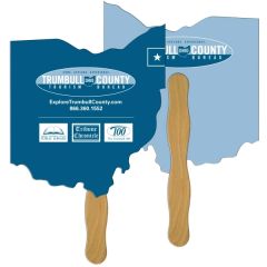 Ohio State Digital Econo Stock Shaped Fan W/ Wooden Stick