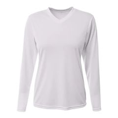 A4 Ladies' Long-Sleeve Sprint V-Neck T-Shirt