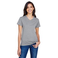 A4 Ladies' Topflight Heather V-Neck T-Shirt