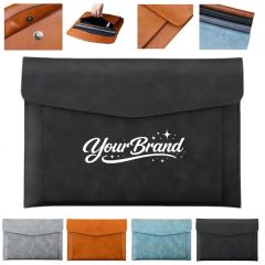 A4 PU Leather Business Magnetic Lock File Bag