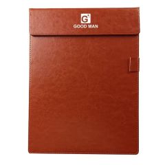A4 PU Leather Magnetic Clipboard W/Pen Holder