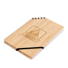 A5 Corner Spiral Bound Journal Book With Bamboo Cover