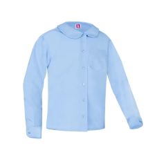 A Uniforms - Girls' Peter Pan Long Sleeve Broadcloth Blouse