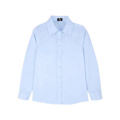 A Uniforms - Girls Pocketless Long Sleeve Pinpoint Oxfor