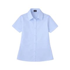 A Uniforms - Girls Pocketless Short Sleeve Pinpoint Oxfo