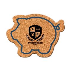 Absorbent Piggy Bank Cork Coaster