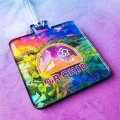 Acrylic Cracked Ice Holographic Bag Tag