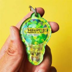 Acrylic Cracked Ice Holographic Key Tag