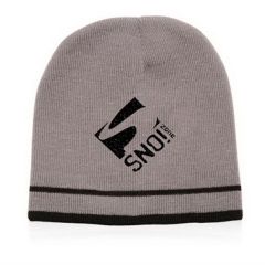 Acrylic Knit Beanies With Double Stripe