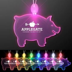 Acrylic Pig Shape Necklace With LED