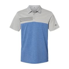 Adidas Men's Heathered Colorblocked 3-Stripes Polo